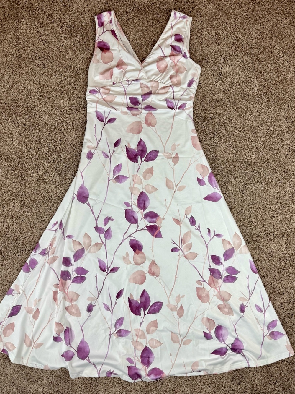 White and Purple Floral Dress